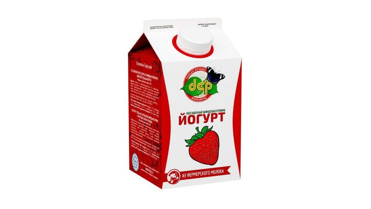 Йогурт DEP Клубника с фруктовым джемом 2,5% 500г т/п