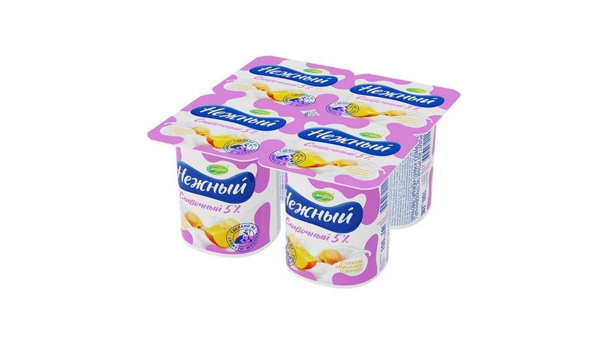 Йогурт Campina Нежный абрикос-манго 5% 100 г