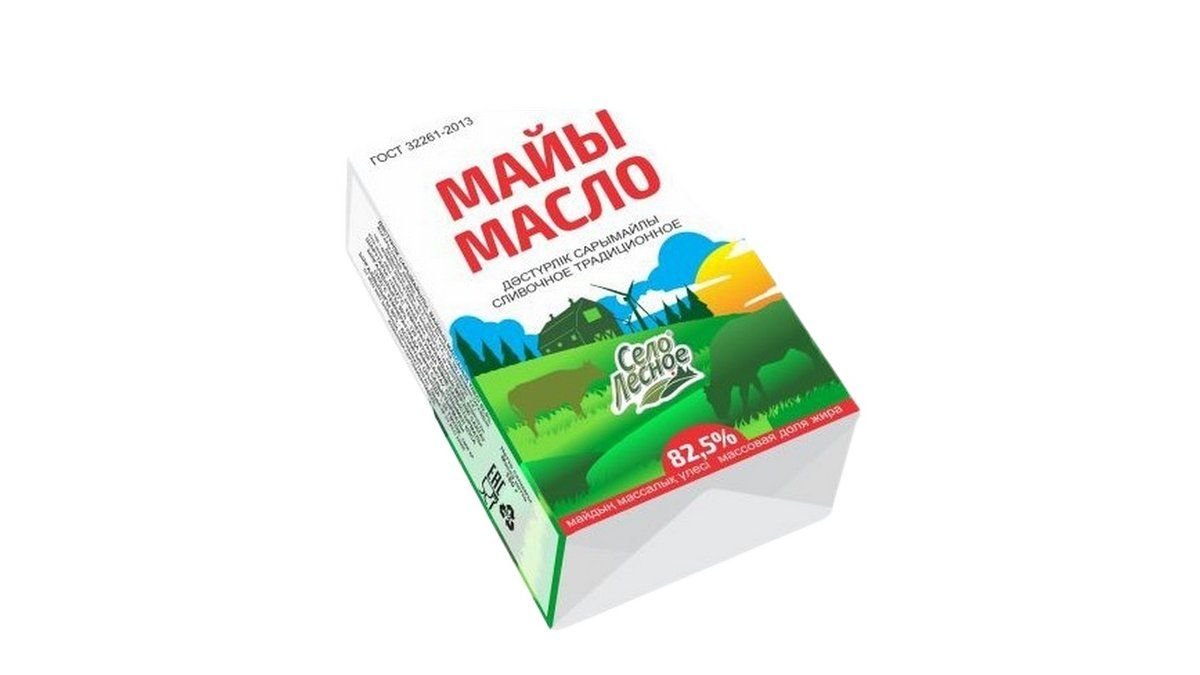 Масло СЕЛО ЛЕСНОЕ сливочное 82,5% 180г м/у