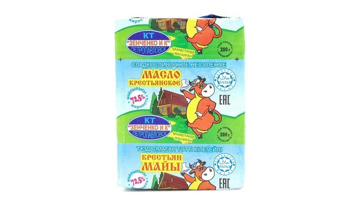 Масло ЗЕНЧЕНКО Крестьянское 72,5% 200г м/у