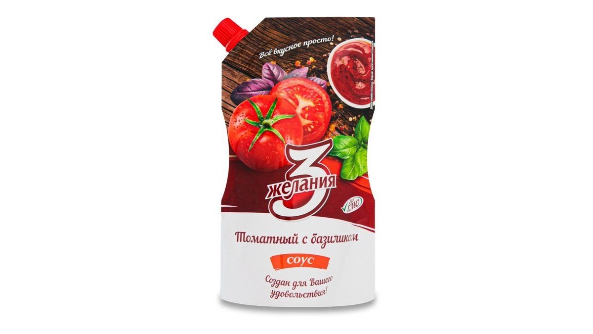 Соус 3 ЖЕЛАНИЯ Томатный с базиликом 250г м/у