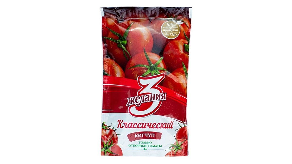 Кетчуп 3 желания 100гр классический с дозатором