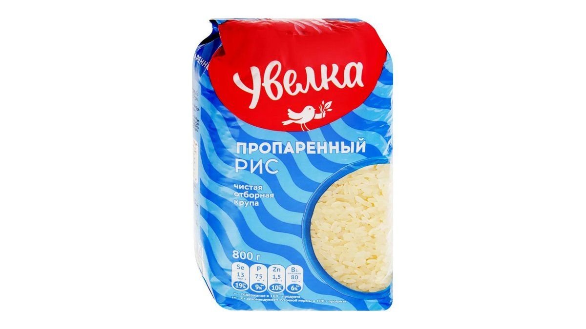 Крупа Увелка рис длиннозерный классический 800 г