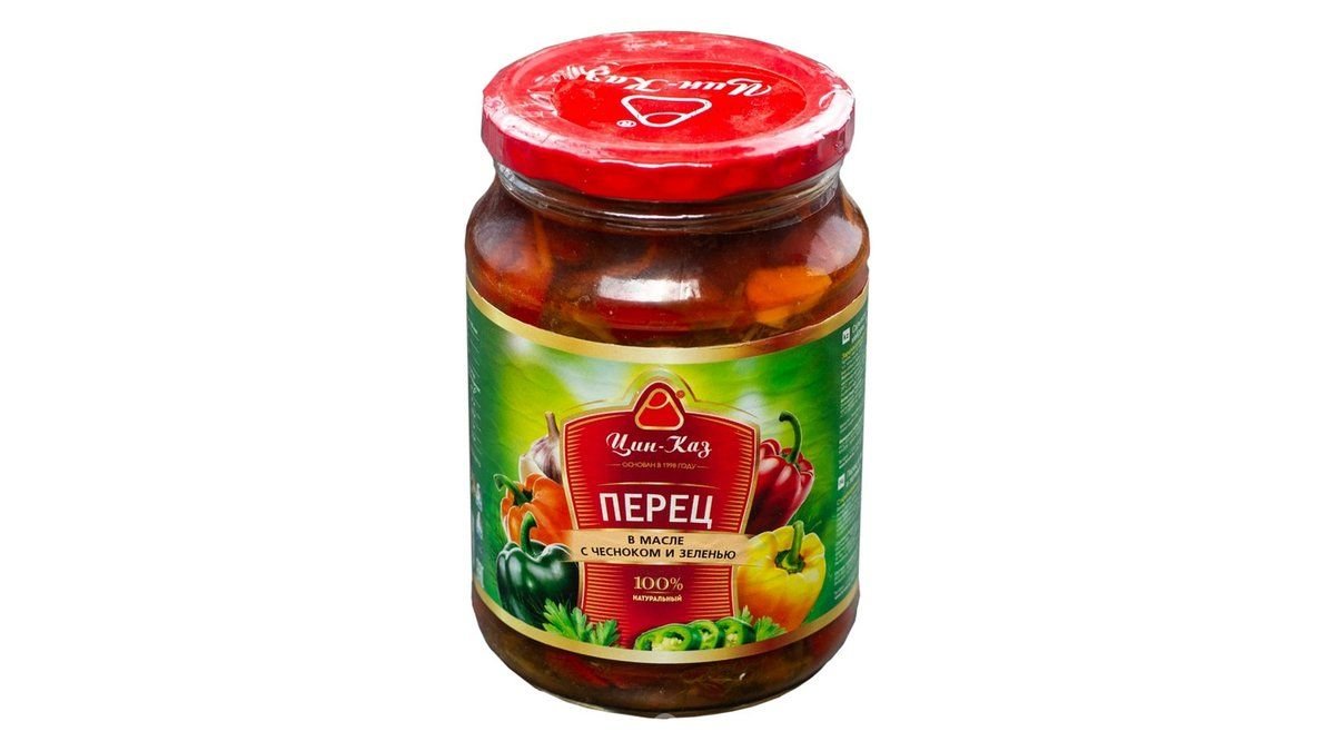 Перец Цин-Каз в масле чеснок-зелень 710 г