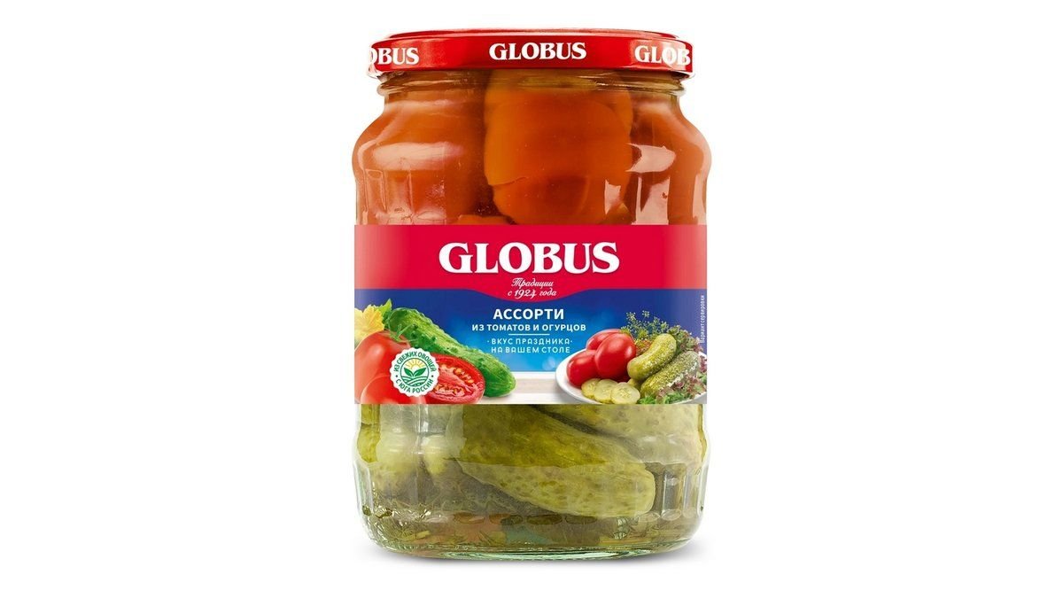 Globus, ассорти globus 680 гр., томаты/огурцы, шт.