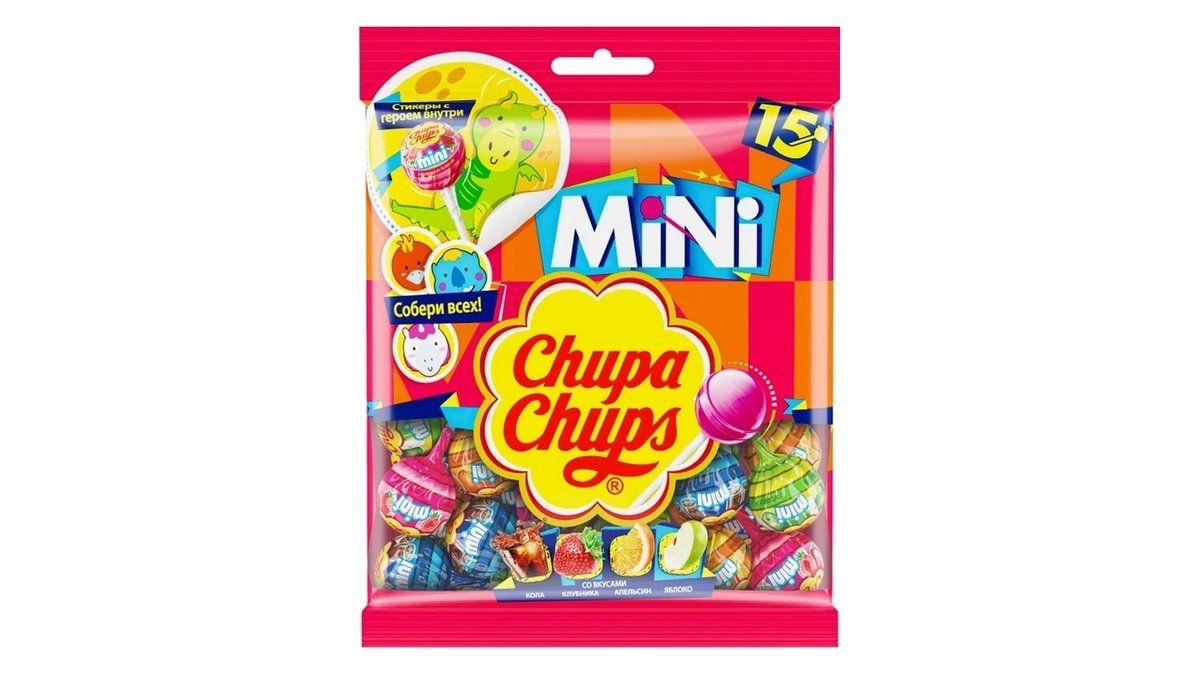 Конфеты Chupa Chups Леденцы Mini Ассорти 90 г