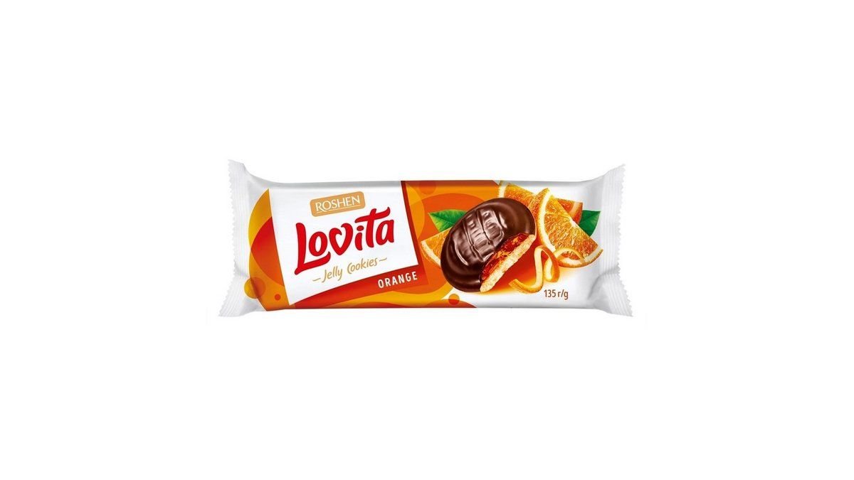 Печенье roshen 135гр lovita jelly вкус апельсина