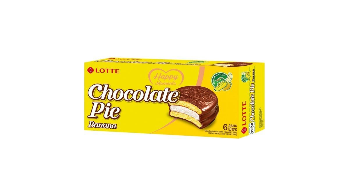 Печенье Lotte Chocolate Pie Banana 168 г