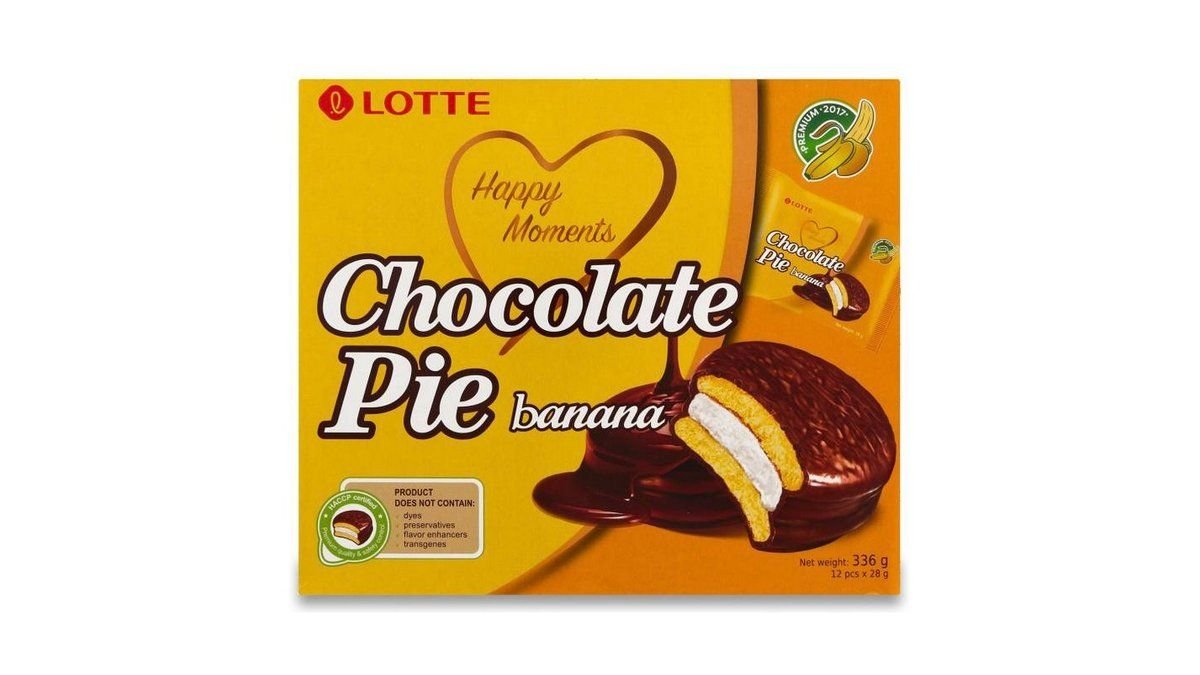Печенье Lotte Chocolate Pie Banana 336 г