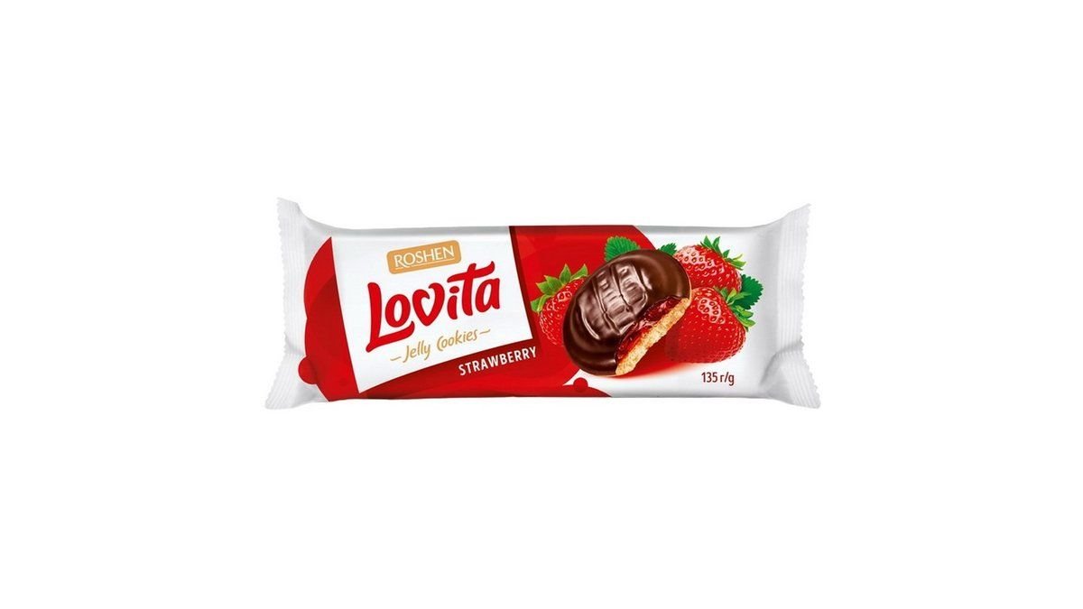 Печенье roshen 135гр lovita jelly вкус клубники