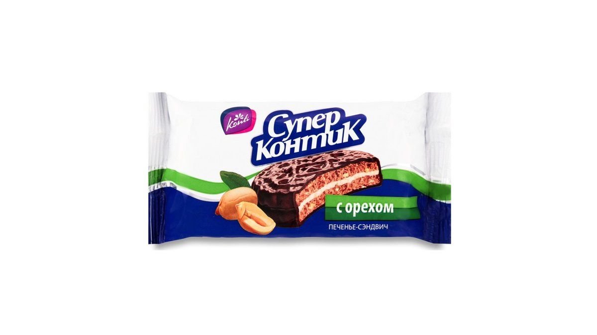 Печенье КОНТИ Сэндвич С орехом 100г м/у