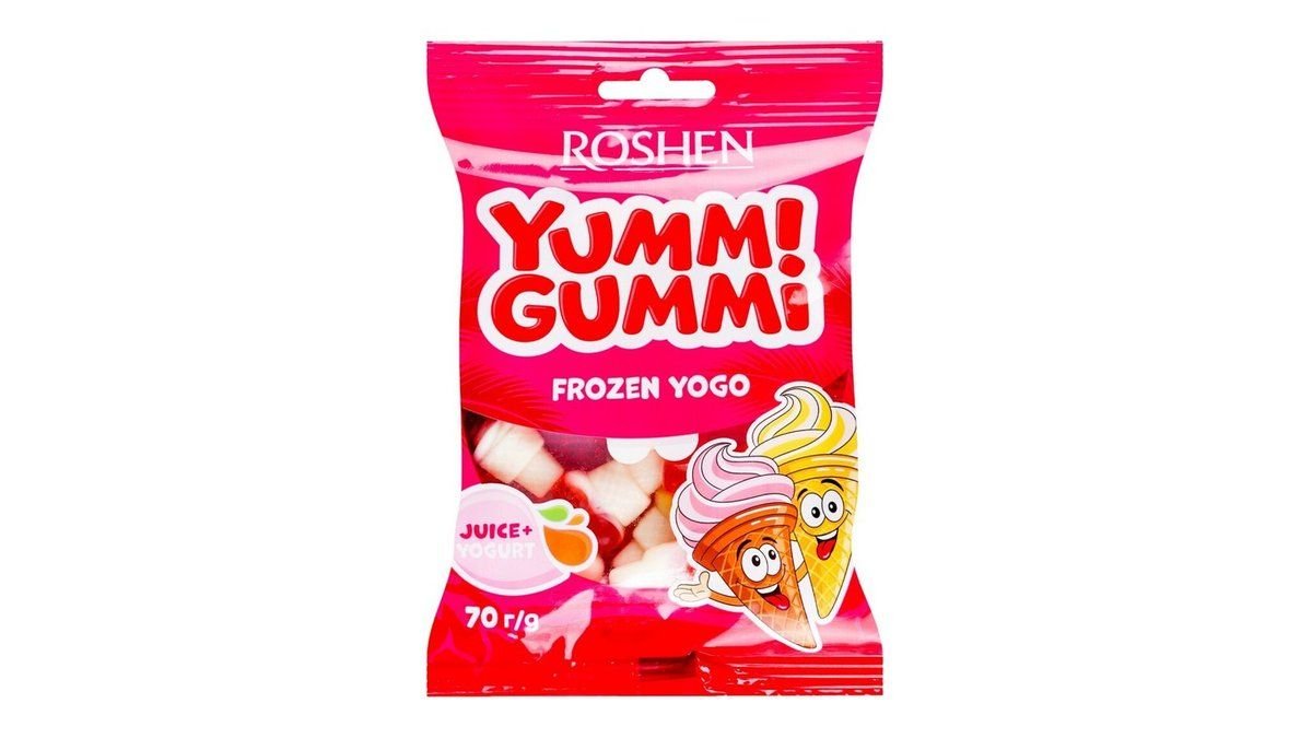 Мармелад roshen 70гр yummi gummi frozen yogo