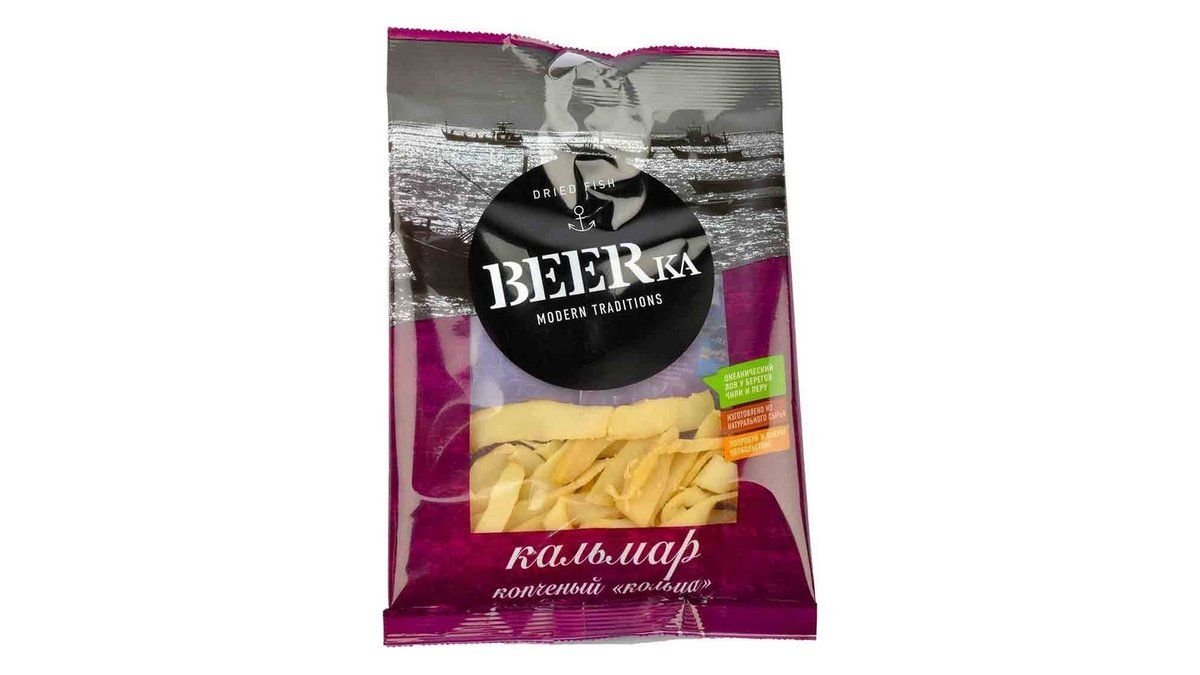 Кальмар Bееrка кольца копч 38 г
