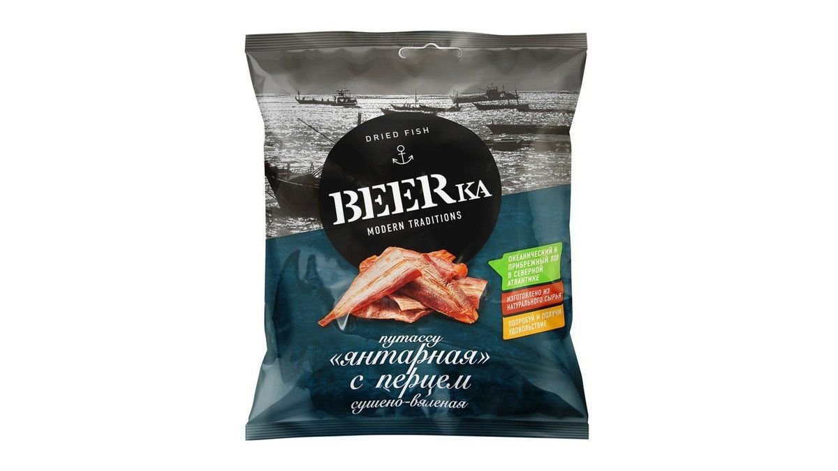 Рыбка BEERKA Янтарная с/в филе с перцем 30г м/у
