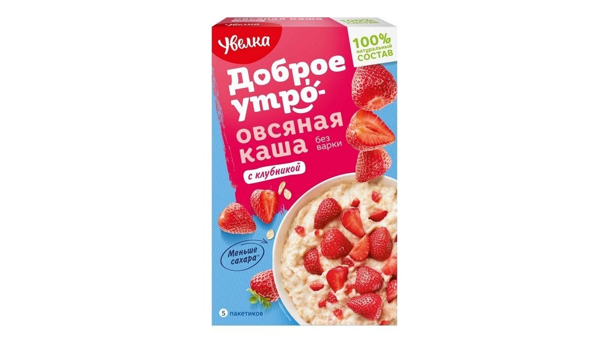 Увелка, каша увелка 200 гр., овсяная с клубникой, шт.