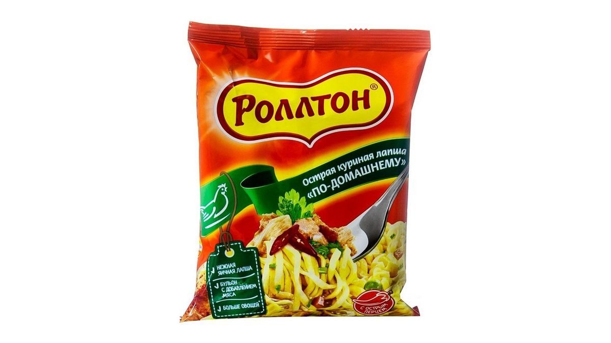 Лапша РОЛЛТОН По домашнему со вкусом острой говядины 85г