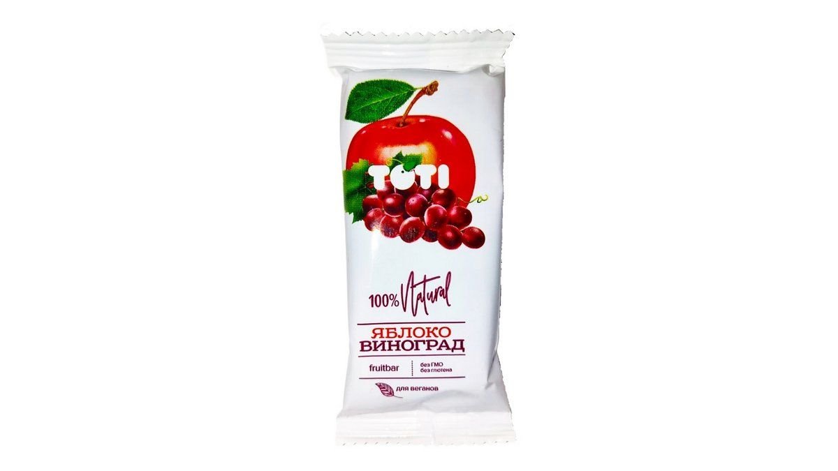 Toti, пастила-батончик toti яблоко-виноград 40 гр., шт.