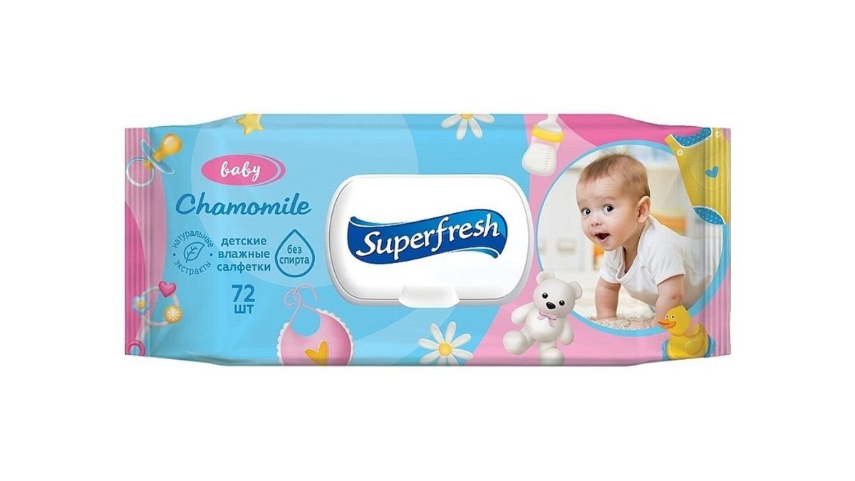Влажные салфетки Smile Baby Алоэ-ромашка 72 шт