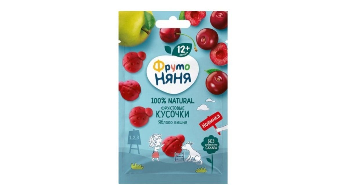 Фруктовые кусочки ФрутоНяня яблоко-вишня 15 г