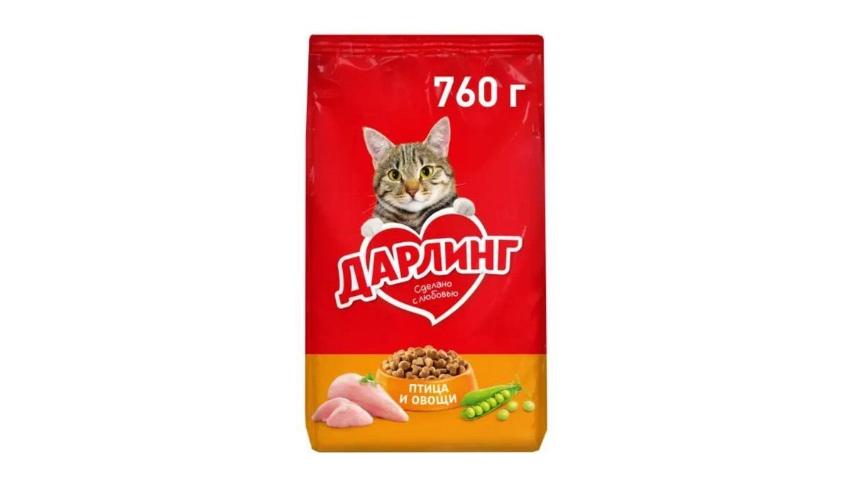 Корм для кошек Darling Птица с овощами 760 г