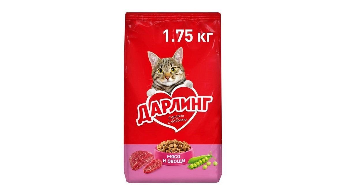 Корм для кошек Darling Мясо с овощами 1,75 кг