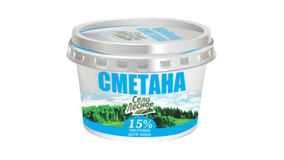 Сметана СЕЛО ЛЕСНОЕ 15% 180г п/у