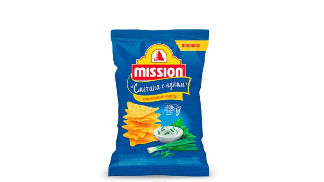Чипсы кукурузные Mission сметана и лук 90 г