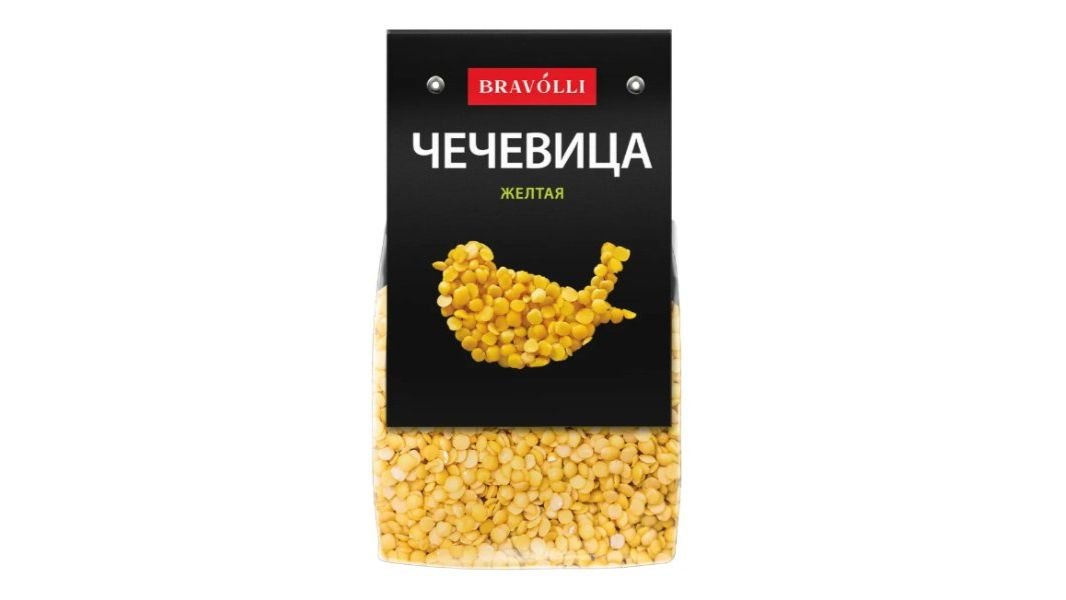 Крупа Bravolli чечевица желтая платинум 350 г