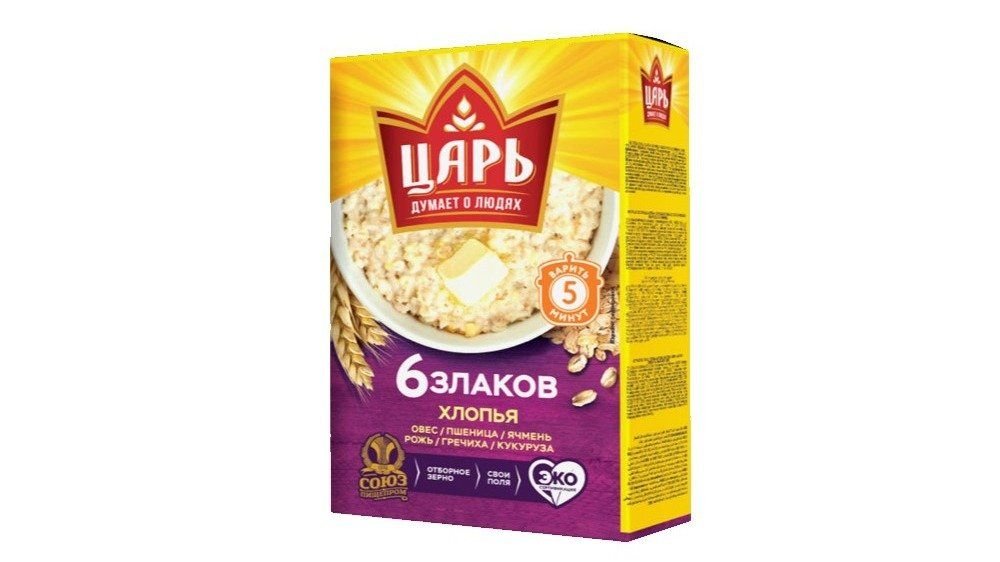 Хлопья Царь 6 злаков не требует варки 400 г