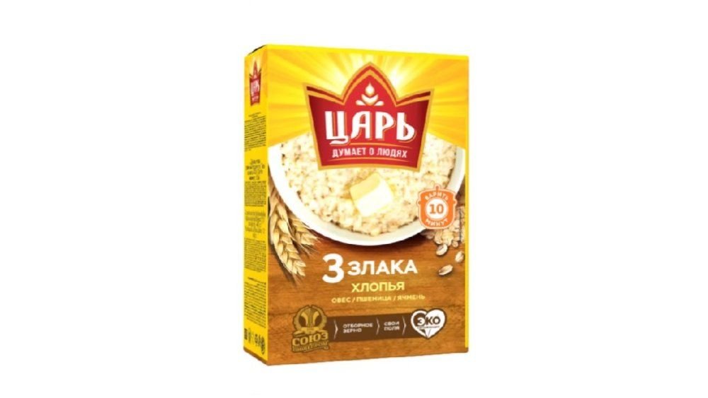 Хлопья Царь из 3-х злаков овс-пшен-ячмень 400 г