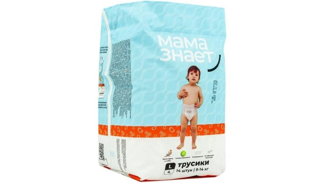 Подгузники МАМА ЗНАЕТ Трусики 9-14кг L 14шт м/у