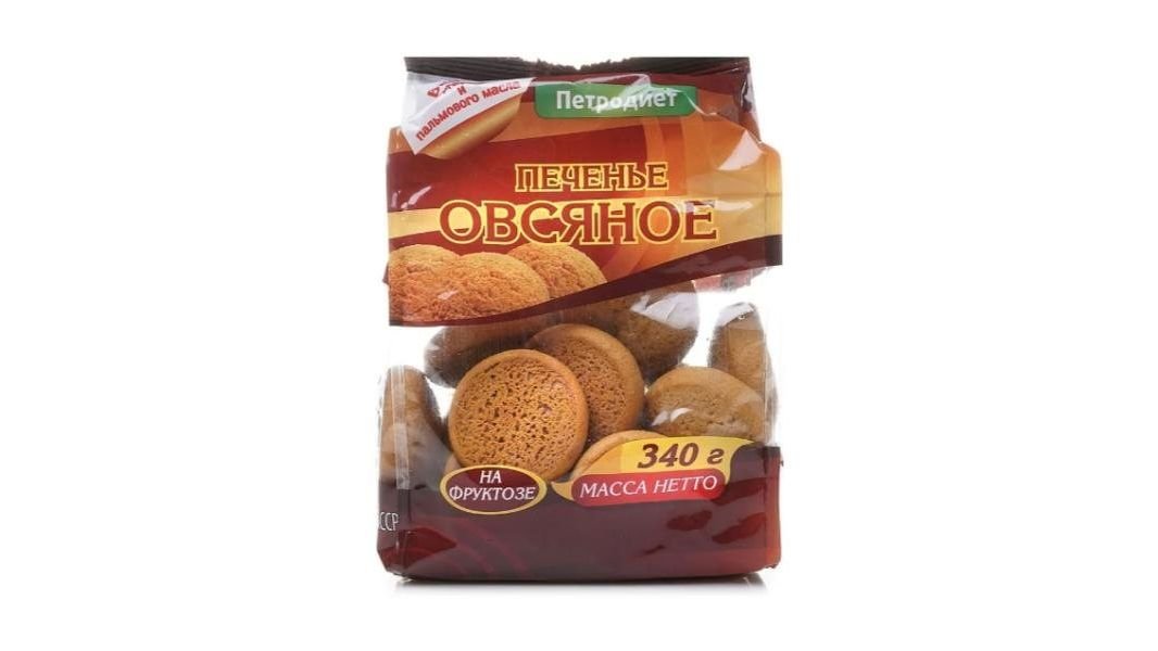 Печенье Петродиет овсяное на фруктозе 340 г