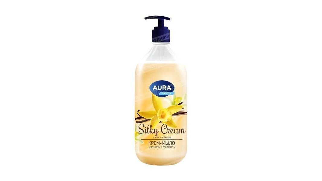 Мыло AURA Silky Cream Шелк и Ваниль 1л п/у