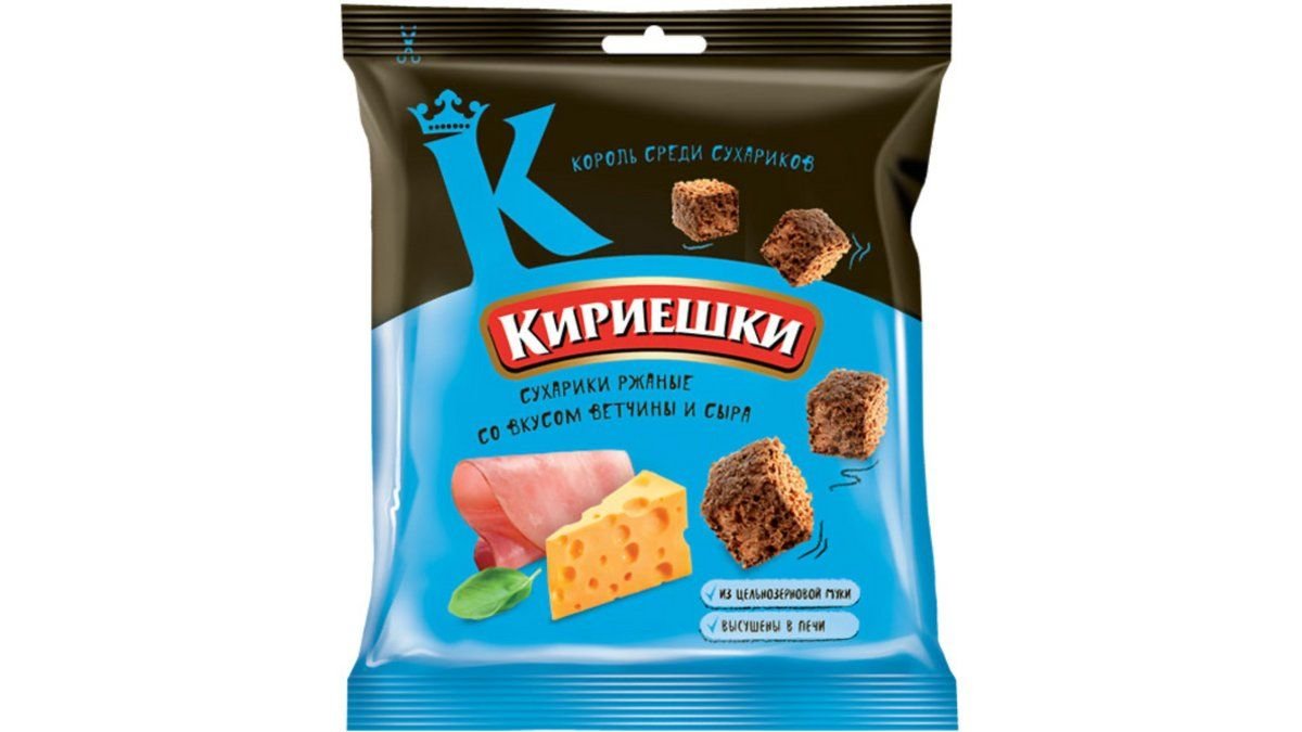 Сухарики КИРИЕШКИ Ветчина и сыр 100г м/у
