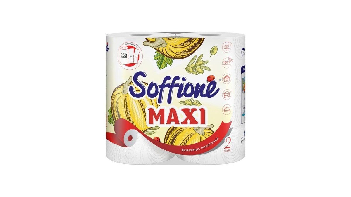 ПОЛОТЕНЦЕ БУМАЖНОЕ SOFFIONE МАXI 2С 2Р