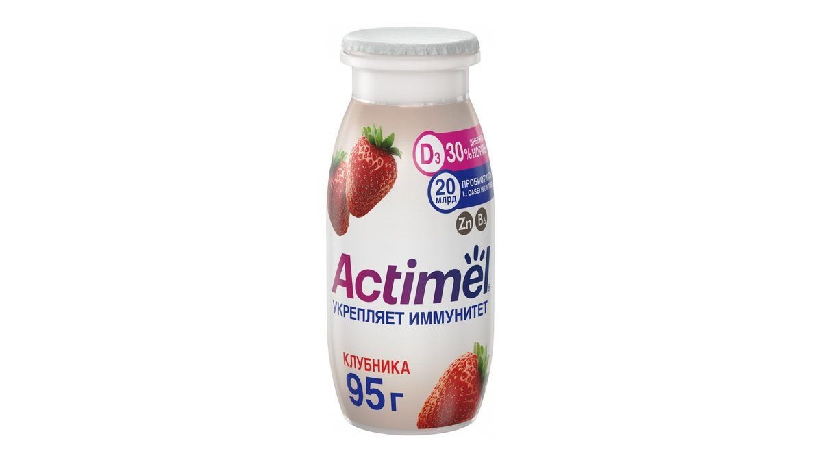 Йогурт DANONE Актимель Клубника + витамин С 95г