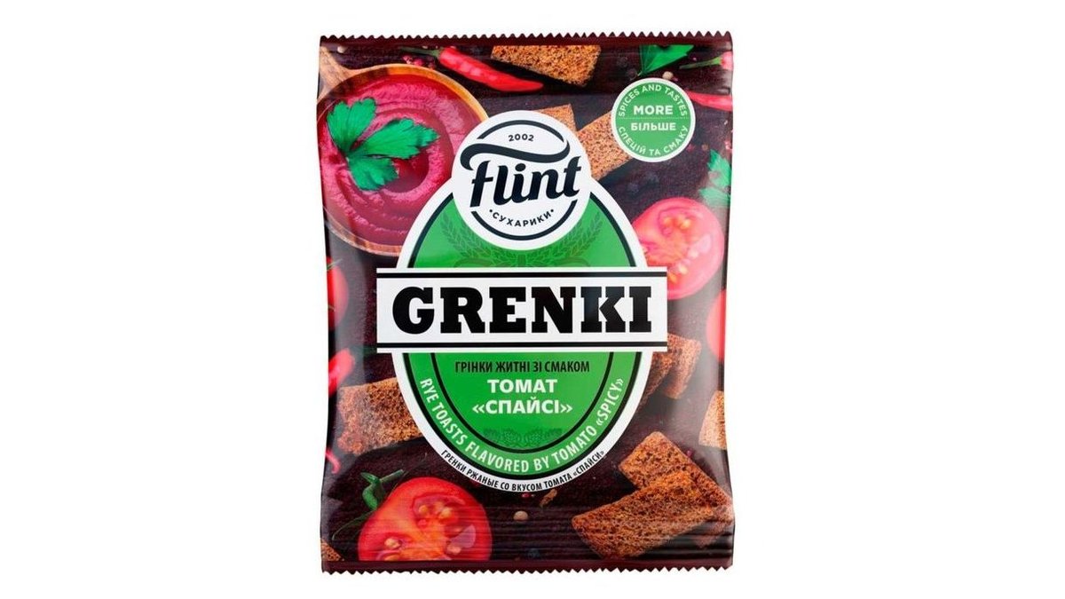 Гренки ржаные FLINT Томат Спайси 100 г м/у КАЗАХСТАН