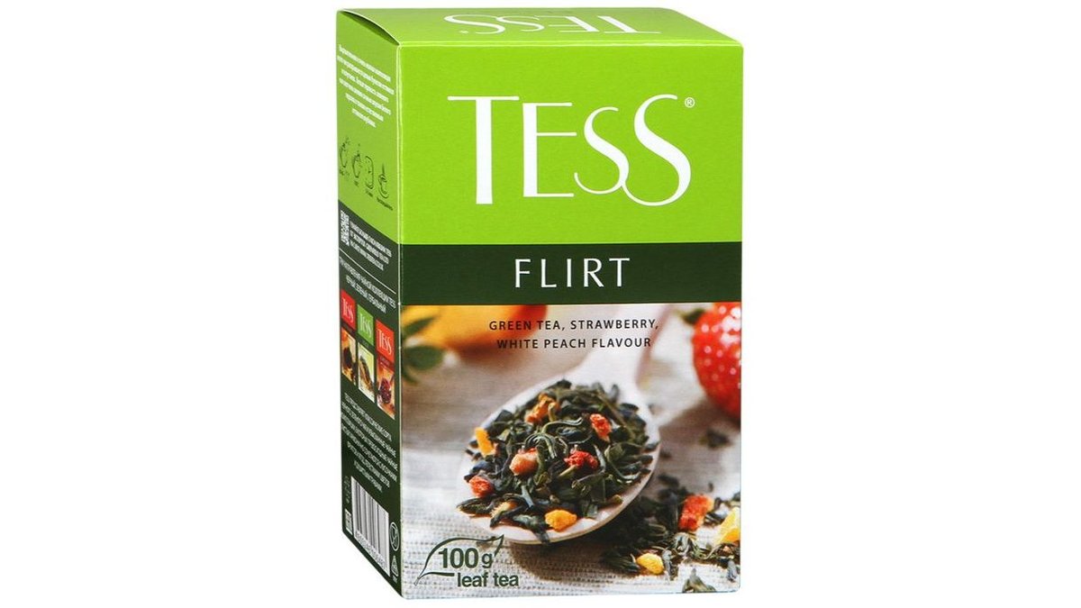 Чай Tess Flirt зеленый с клубникой 100 г