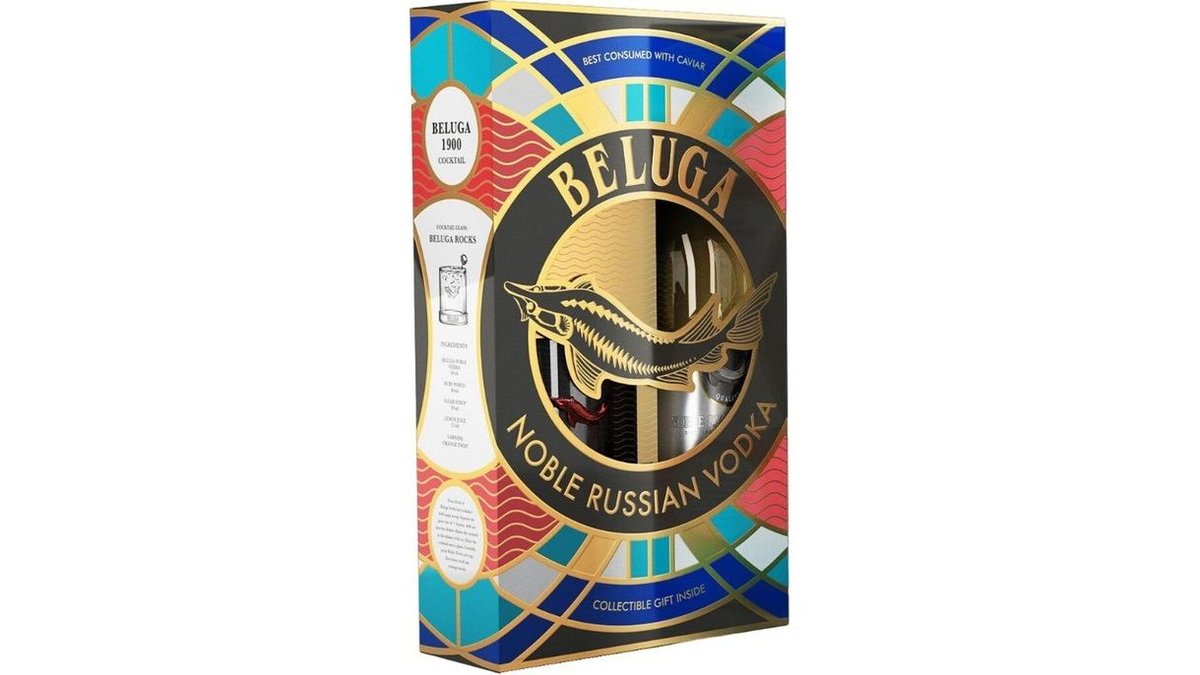 Водка BELUGA Noble 0,7л п/у + 2 рокса