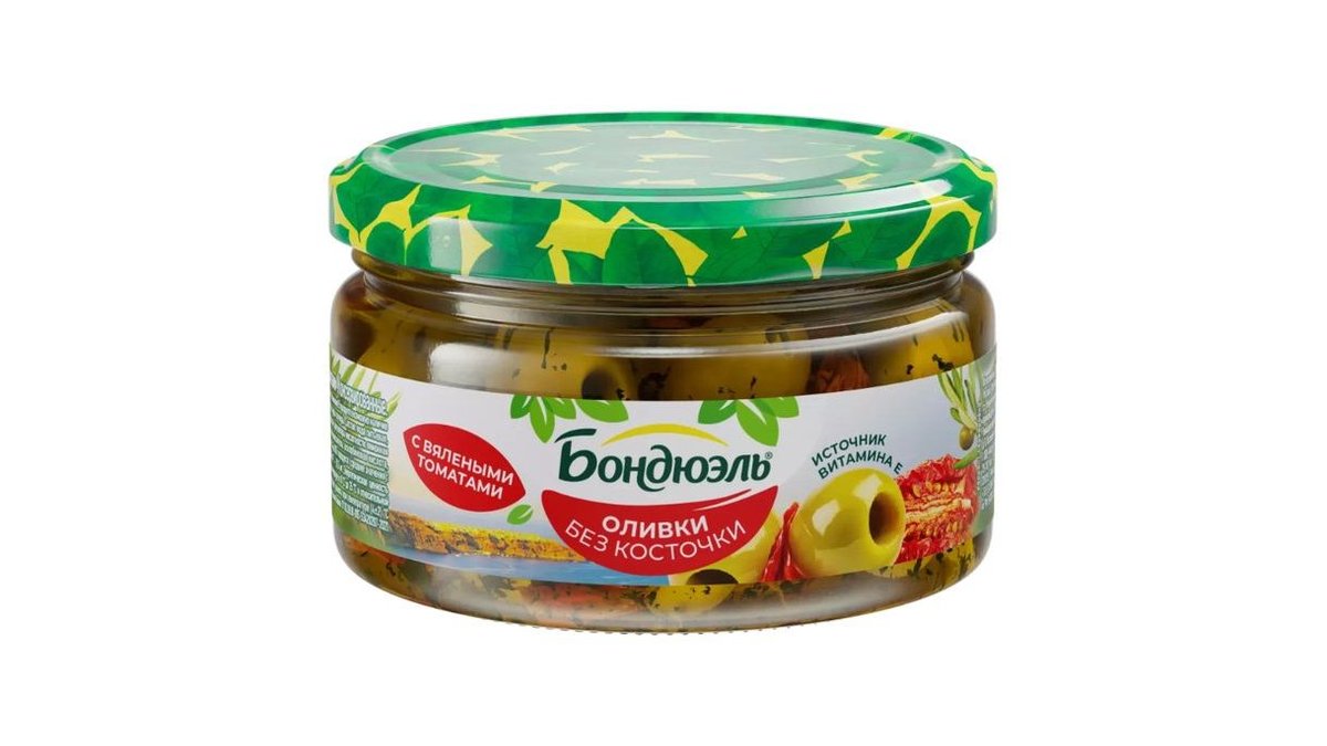 Оливки Bonduelle без косточки с вялеными томатами 250 мл