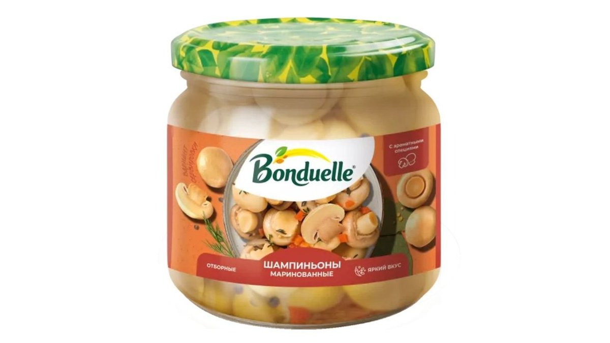 Шампиньоны Bonduelle маринованные 350 мл