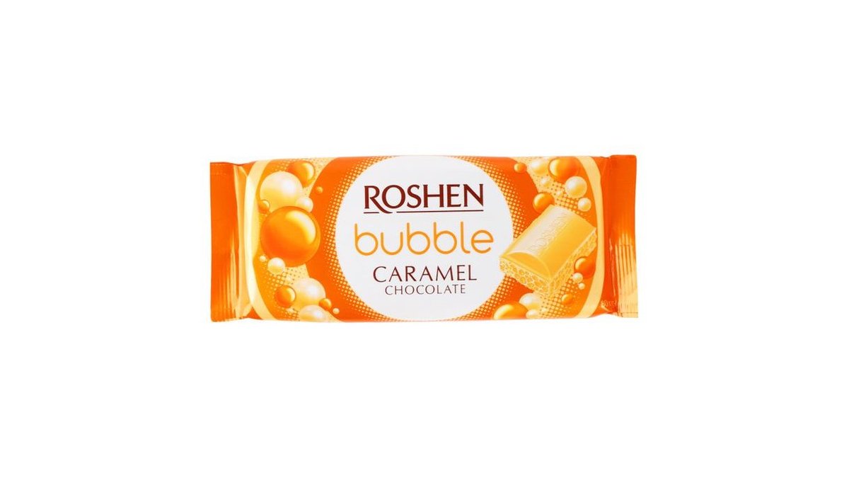 Шоколад Roshen пористый белый с карамелью 80гр