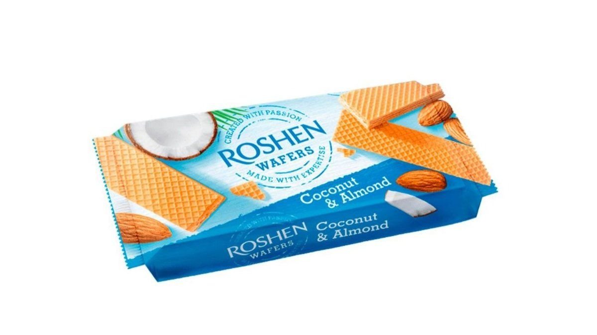 Вафли roshen wafers кокос и миндаль 216гр