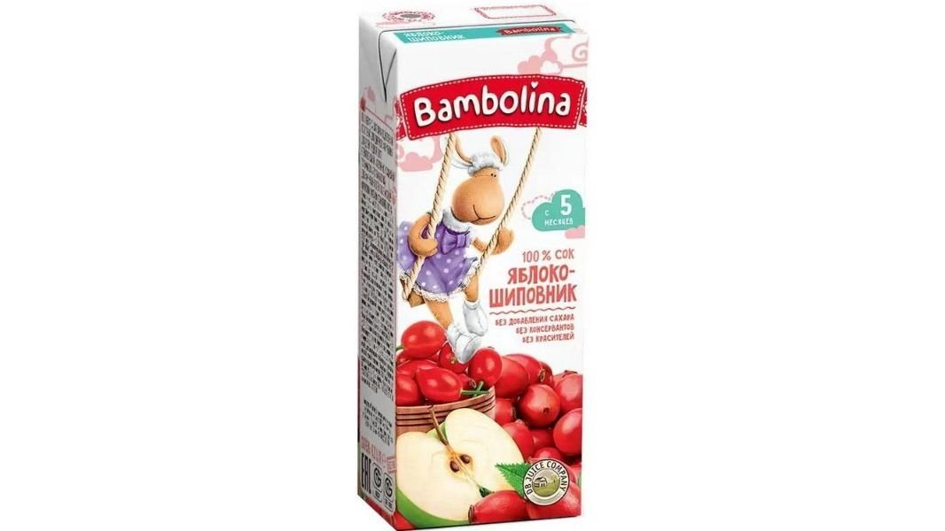 Сок детский"Bambolina"Яблоко-шиповник 0,2л