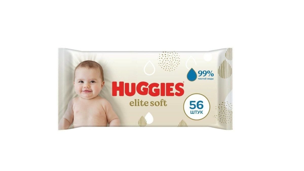 Салфетки HUGGIES Влажные Elite Soft 56шт м/у