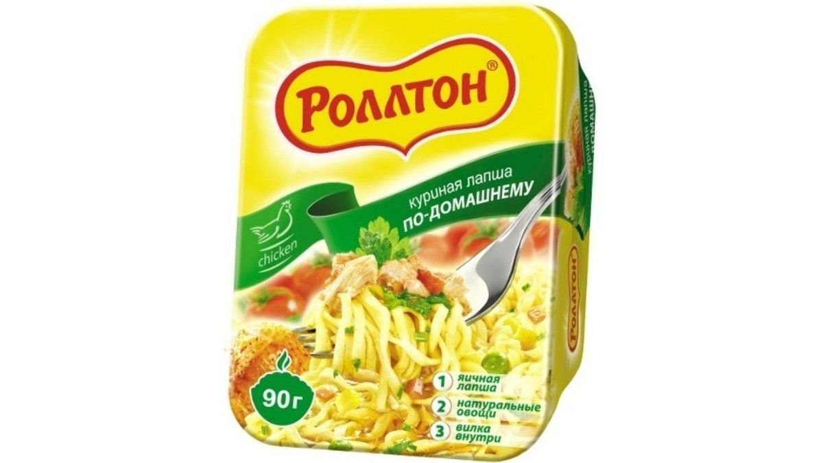Лапша РОЛЛТОН Куриная по домашнему 90г п/у