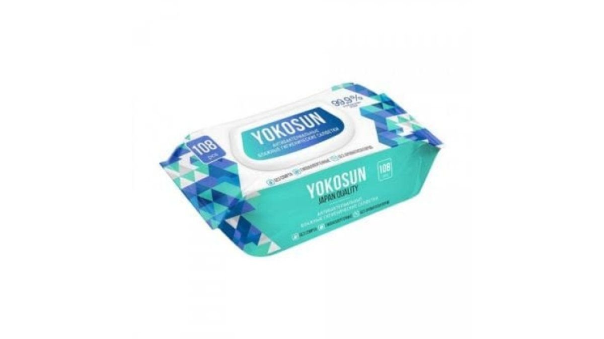 Салфетки влажные Yokosun антибак гигиенические 108 шт
