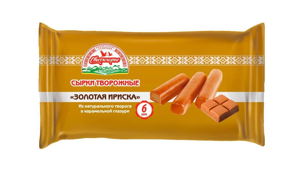 Сырок СВИТЛОГОРЬЕ Золотая ириска Глазированный в карамели 6Х30г