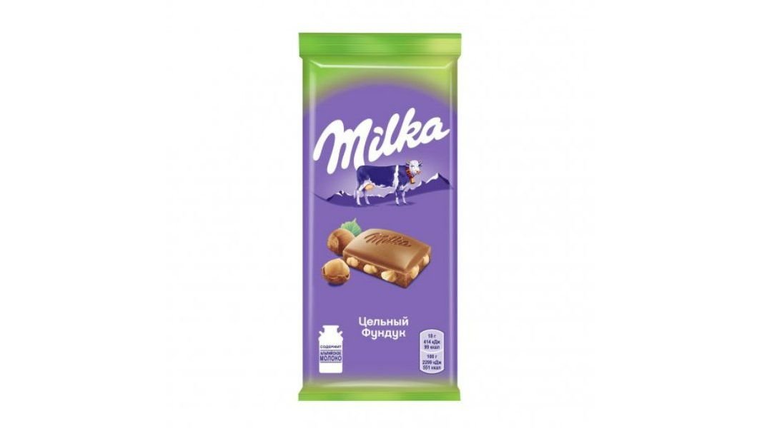 Шоколад Milka молочный с цельным фундуком 90 г