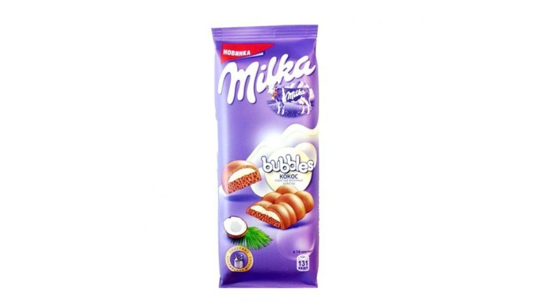 Milka Bubbles пористый с кокосом 92 гр